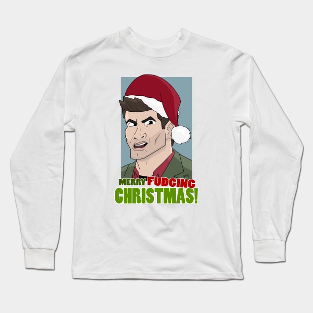 Supernatural Fudging Christmas Long Sleeve T-Shirt by Tuckerjoneson13